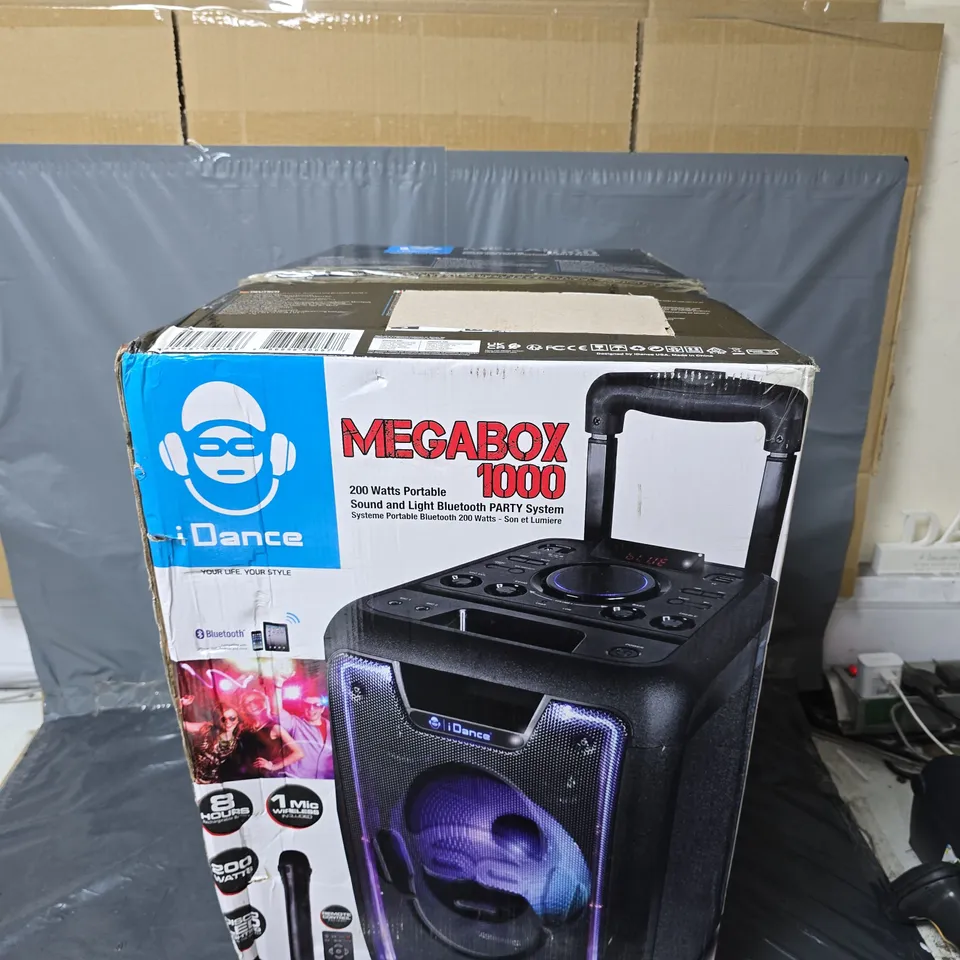 BOXED IDANCE MEGABOX 1000 200W PORTABLE BLUETOOTH PARTY SYSTEM