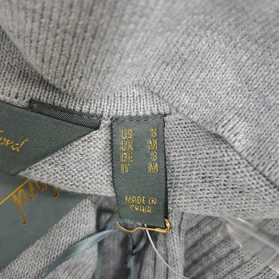 GREY KNIT POLO SWEATER – WOMEN'S SIZE S (US/UK) – MADE IN CHINA