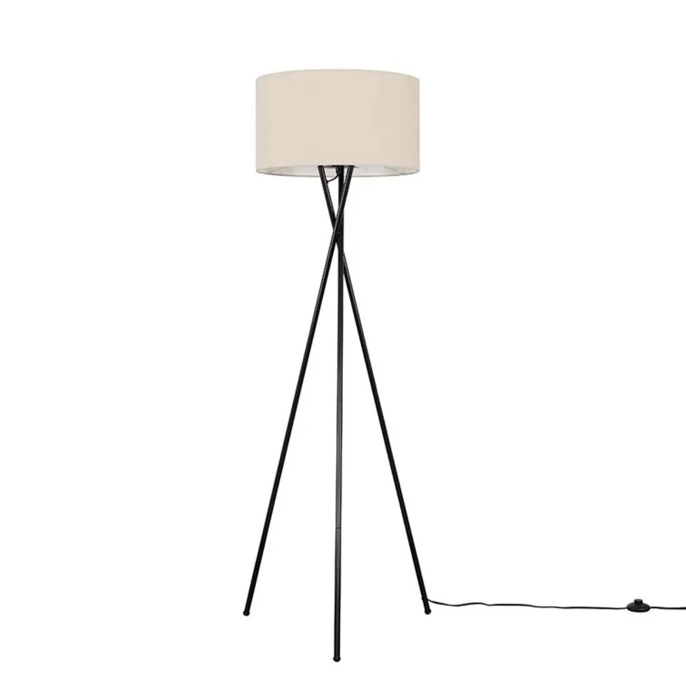 BOXED 148cm TRIPOD FLOOR LAMP - CAMDEN FLOOR LAMP WITH LARGE RENI SHADE (2 BOXES)