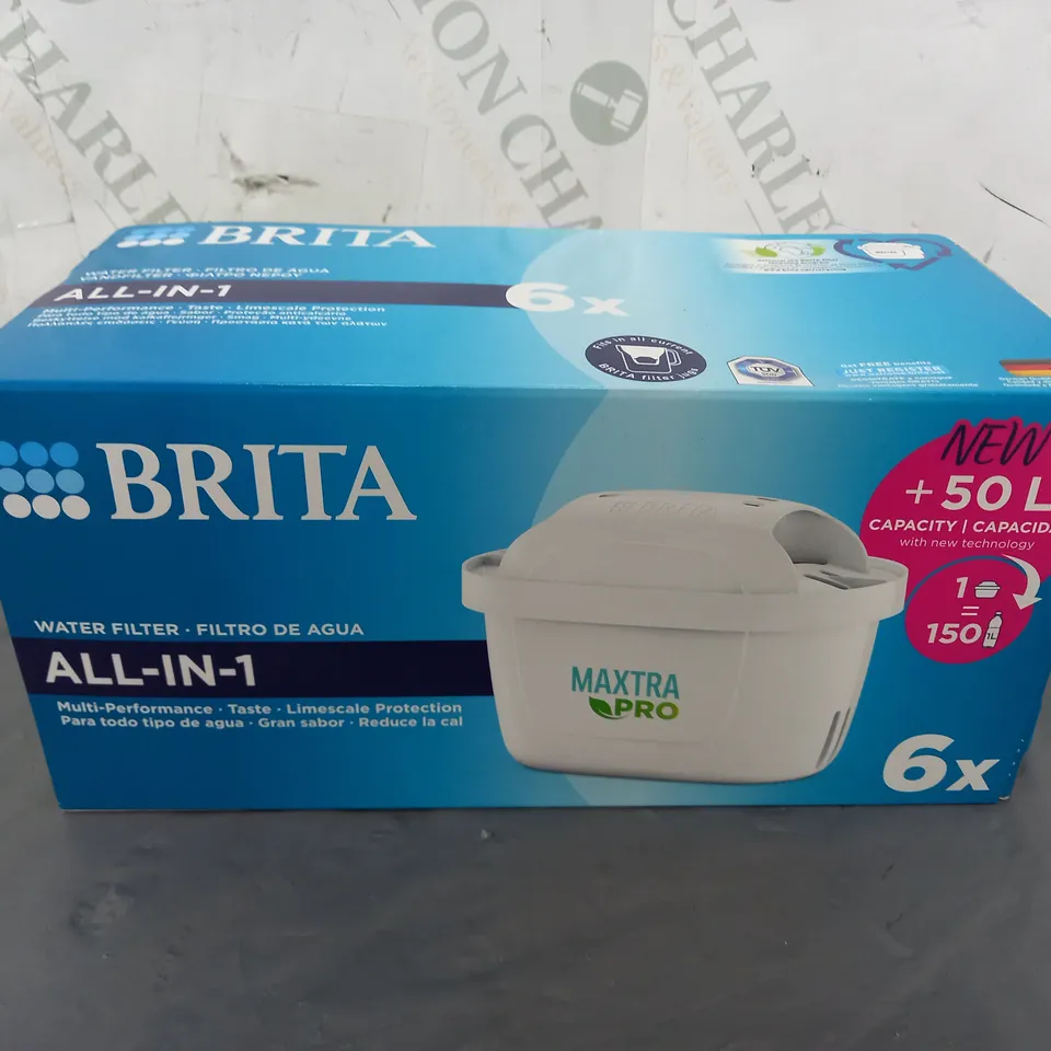 BOXED AND SEALED BRITA ALL-IN-1 WATER FILTERS (x6)
