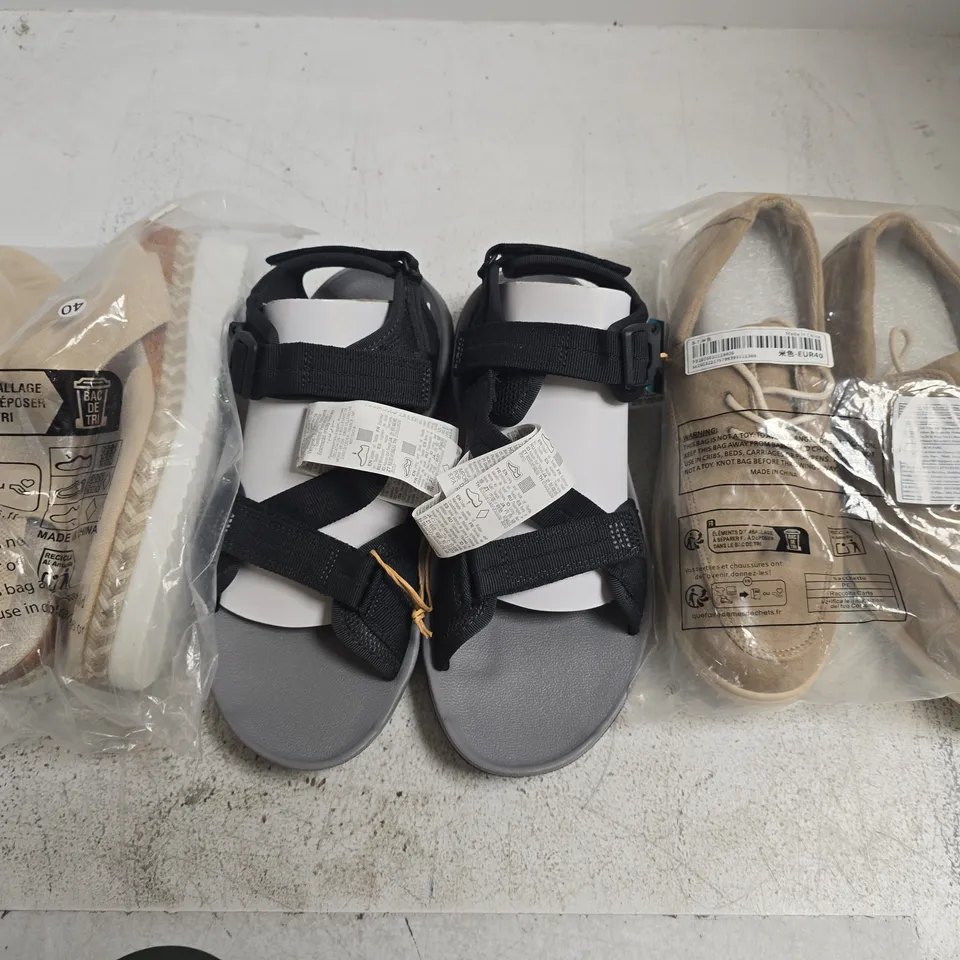 BOX OF APPROXIMATELY 15 ASSORTED PAIRS OF SHOES AND FOOTWEAR ITEMS IN VARIOUS COLOURS, STYLES, AND SIZES - COLLECTION ONLY