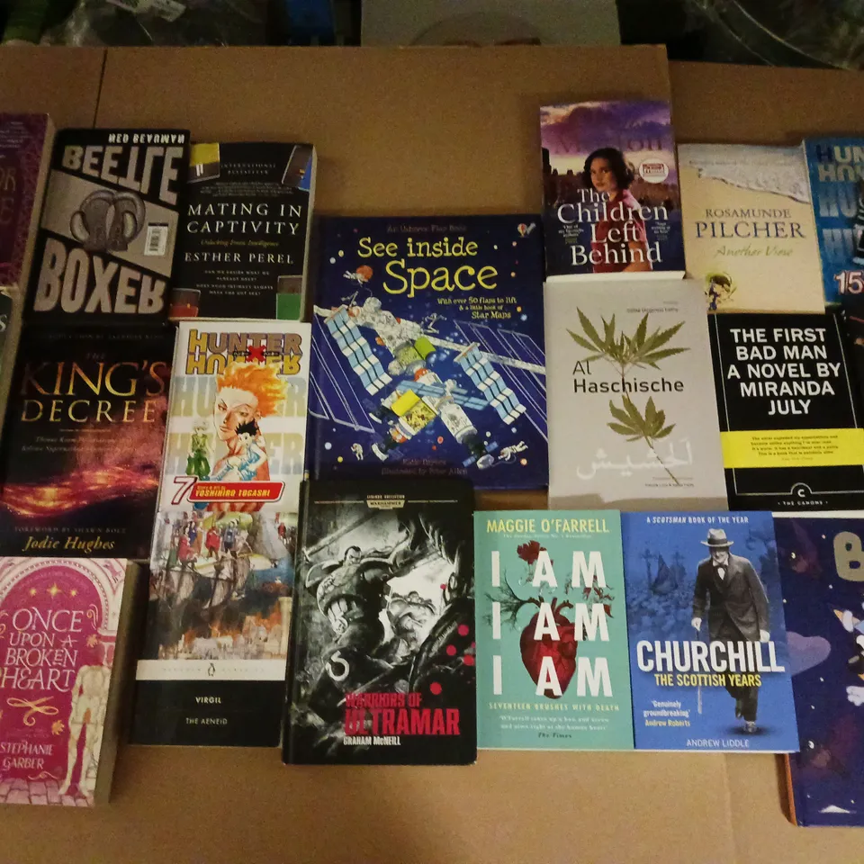 CAGE OF APPROXIMATELY 200 ASSORTED BOOKS FROM VARIOUS AUTHORS - COLLECTION ONLY 