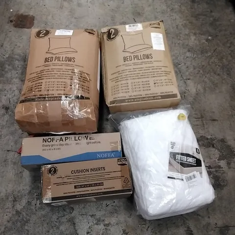 PALLET TO CONTAIN A LARGE QUANTITY OF BEDROOM AND SITTING SUPPORT PRODUCTS TO INCLUDE; CUSHIONS, PILLOWS FITTED SHEETS ETC