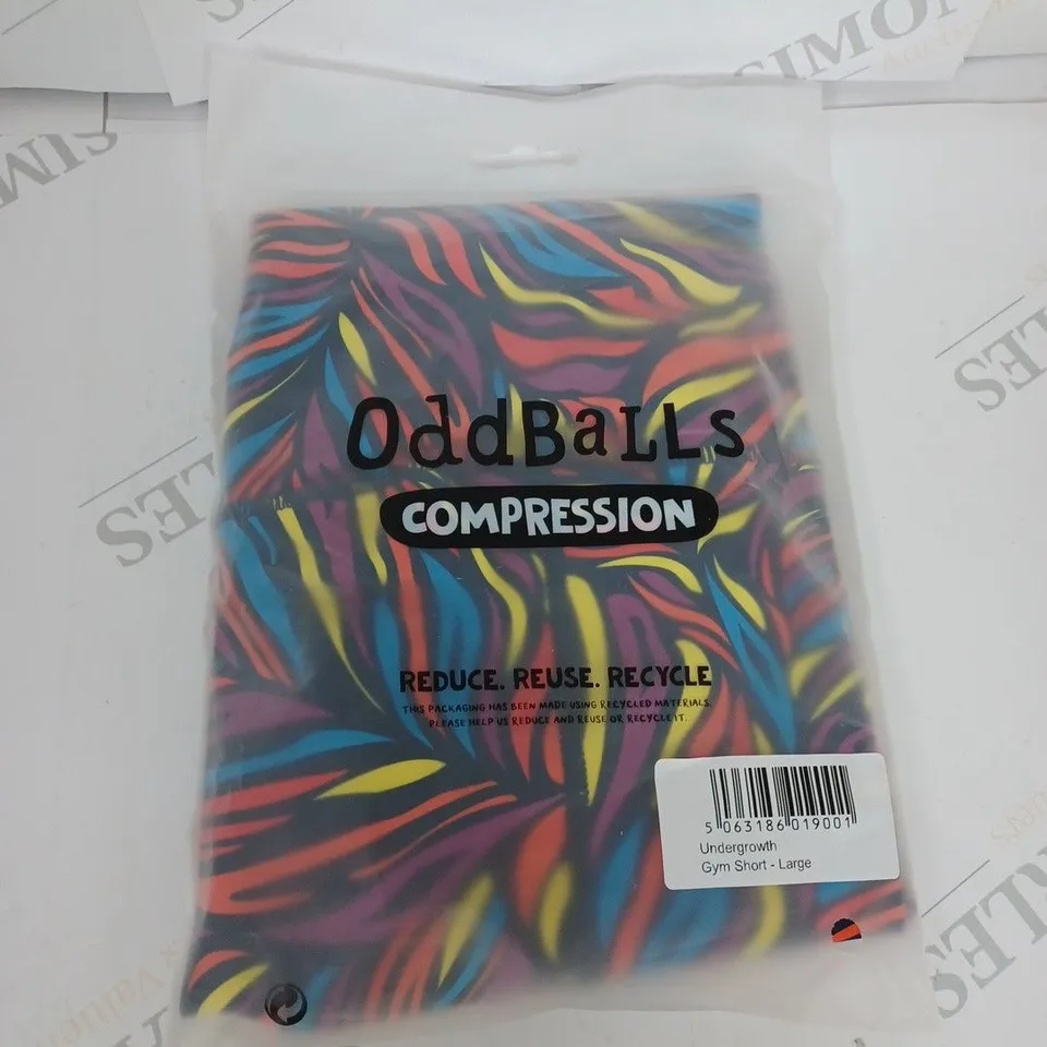 ODDBALLS COMPRESSION UNDERGROWTH GYM SHORTS SIZE L