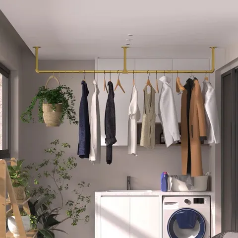 BOXED GERSHOM 180CM WALL MOUNTED CLOTHES RACK