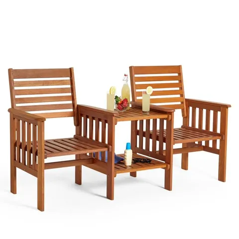 BOXED WOODEN LOVE SEAT