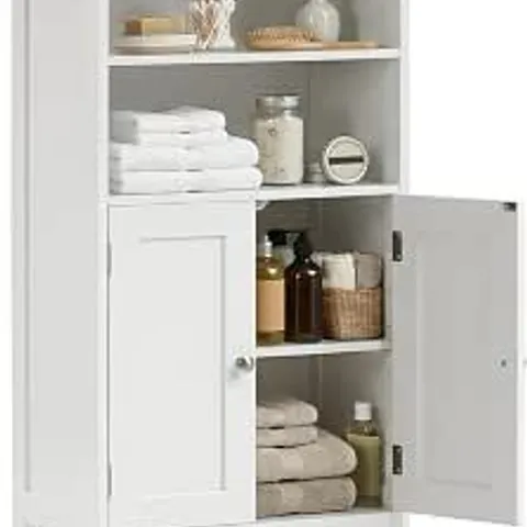 BOXED MAXLEAD FREESTANDING BATHROOM STORAGE CABINET, WHITE CUPBOARD FOR LIVING ROOM, HALLWAY, KITCHEN