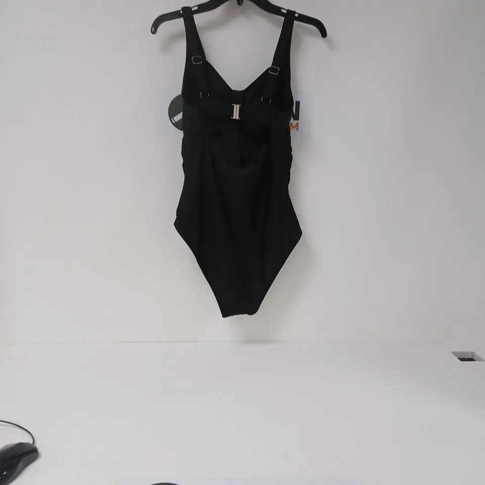 WOMEN'S BLACK ONE-PIECE SWIMSUIT WITH RUCHED FRONT - SIZE UNSPECIFIED