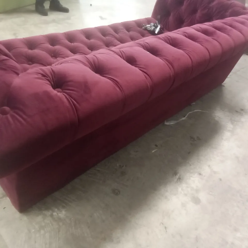 3 SEATER SOFA - WINE RED FABRIC 