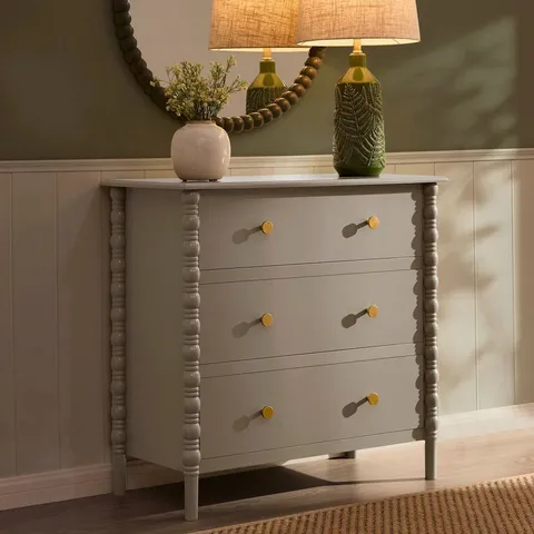 BOXED DUSK BONNIE BOBBIN 3 DRAWER CHEST - TAUPE (1 BOX)