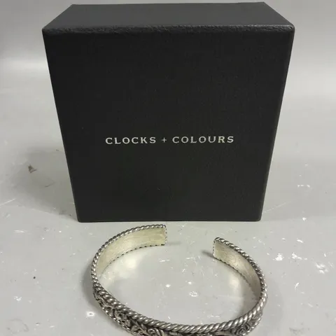CLOCKS + COLOURS AFTERLIFE SILVER CUFF BRACELET 