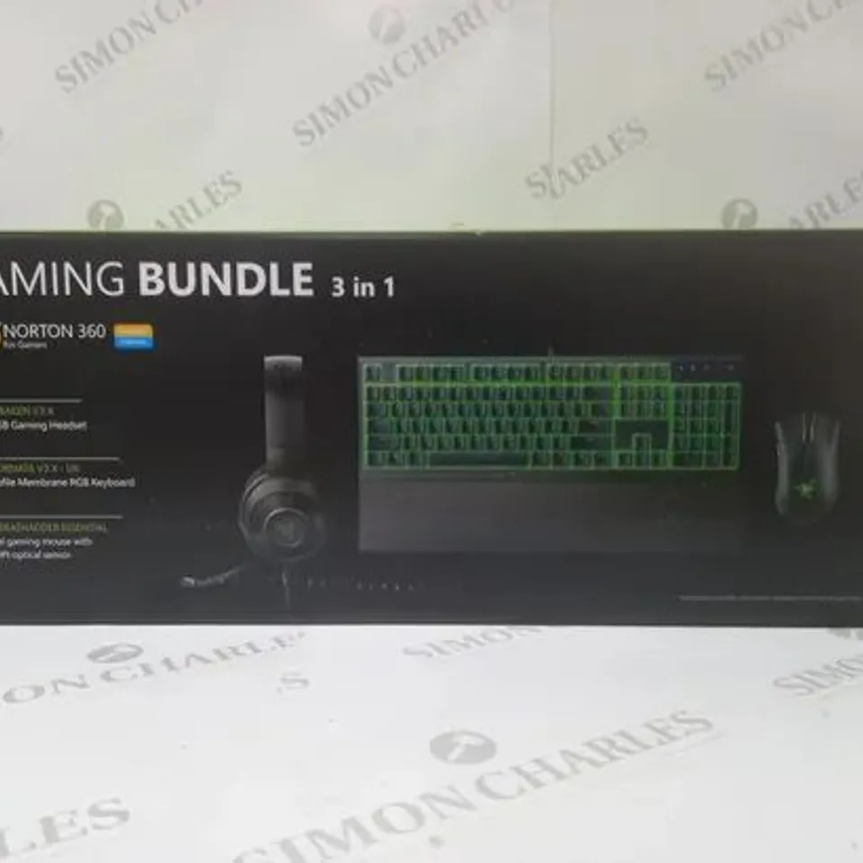 BRAND NEW BOXED RAZER GAMING BUNDLE 3 IN 1 TO INCLUDE - GAMING HEADSET, MEMBRANE RGB KEYBOARD AND ESSENTIAL GAMING MOUSE