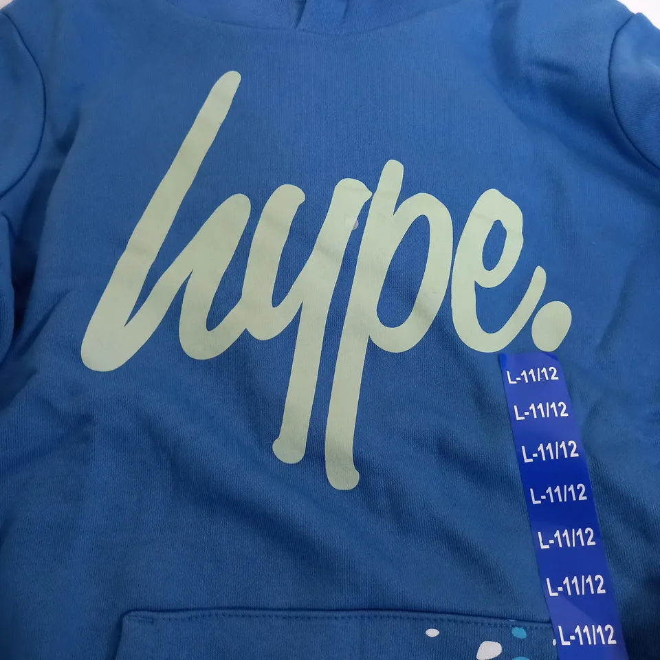 HYPE UNISEX BLUE SPLAT HOODIE - 11/12Y