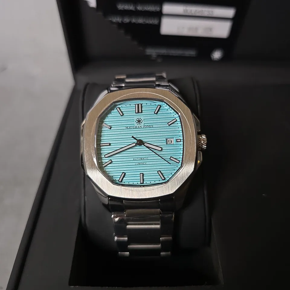 BOXED MAUGHAN JONES LUMINEX - AQUA BLUE WATCH