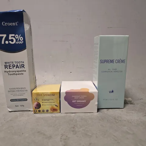 APPROXIMATELY 15 ASSORTED HEALTH & BEAUTY ITEMS TO INCLUDE - SUPREME CREME , GET DREAMY , BEE VENOM ETC