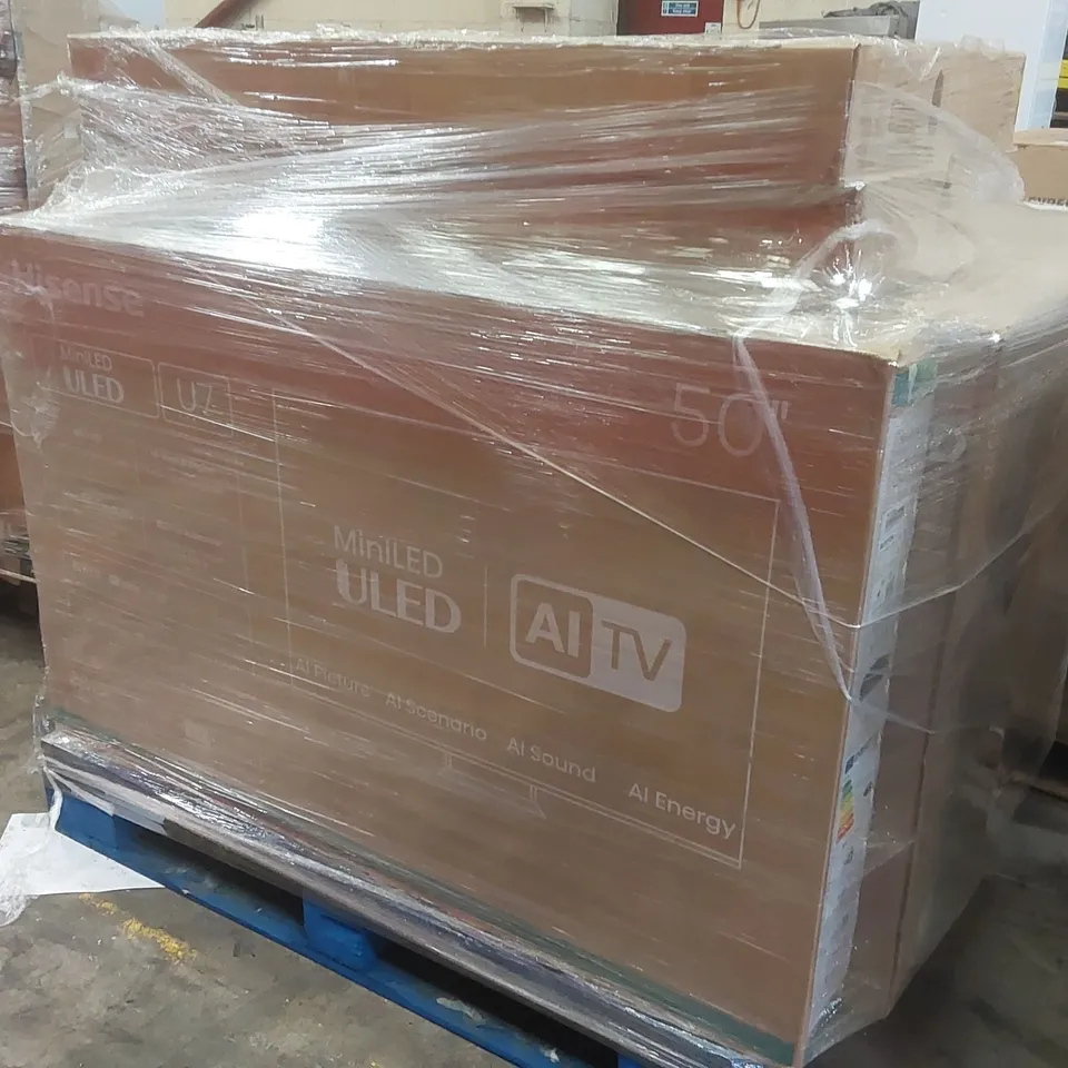 PALLET CONTAINING A LARGE QUANTITY OF ASSORTED DAMAGED TVs