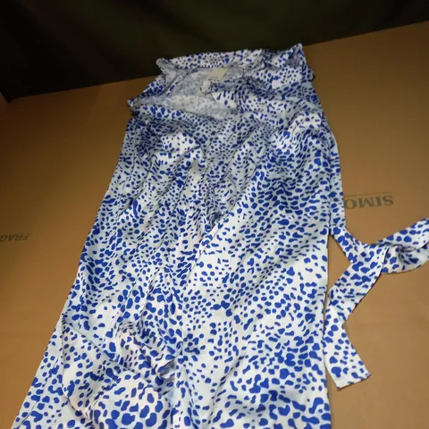 WOMENS D. ANNA NAOMI FRILL WRAP MIDI DRESS SIZE 12