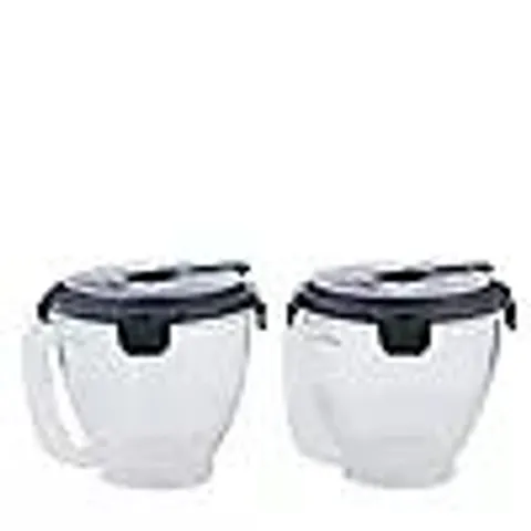 LOCK & LOCK SET OF 2 MEASURING JUGS WITH LOCKING LIDS PURPLE