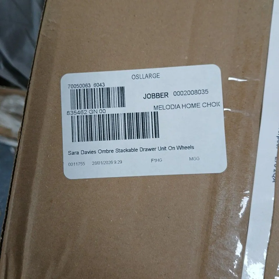 SARA DAVIES OMBRE STACKABLE DRAWER UNIT ON WHEELS