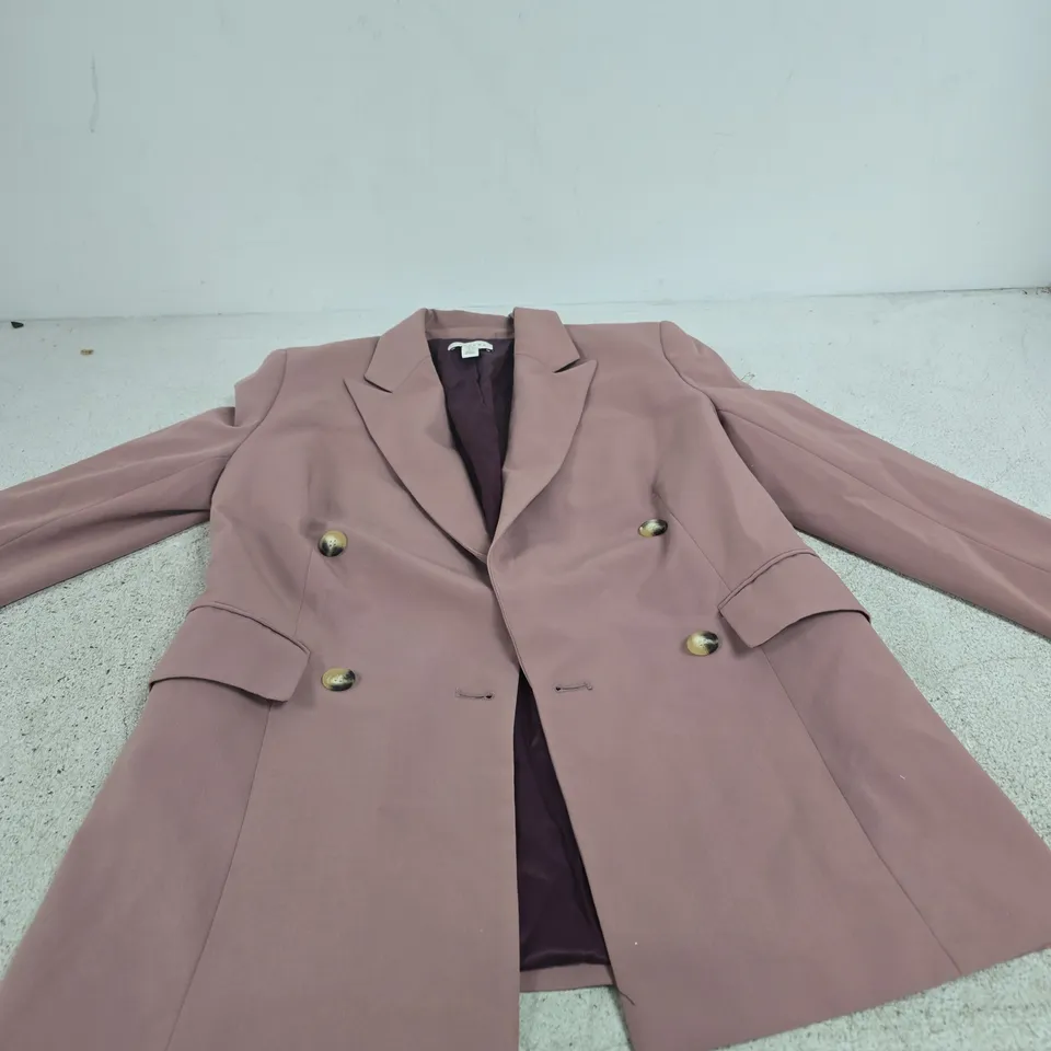 TOPSHOP BLAZER – MAUVE DOUBLE‑BREASTED LADIES JACKET, UK 10
