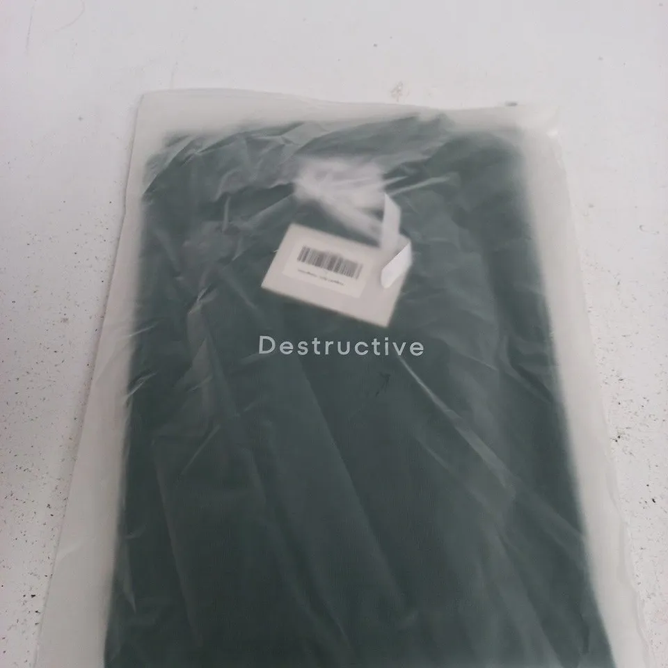 DESTRUCTIVE CROPPED T-SHIRT – VINTAGE MOSS, SIZE L