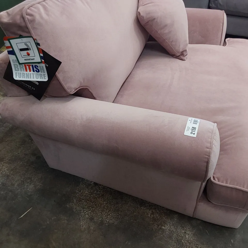 QUALITY BRITISH DESIGNER LOUNGE Co. BRIONY SNUGGLER CHAIR PINK PLUSH FABRIC 