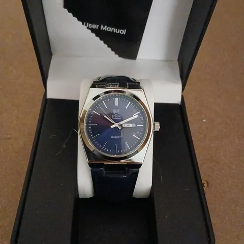 ERNEST FERDINAND QUARTZ WRISTWATCH – BLUE DIAL, BOXED WITH MANUAL