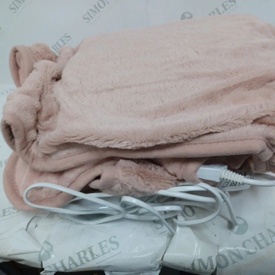 COZEE HOME VELVET SOFT HEATED BLANKET IN PINK