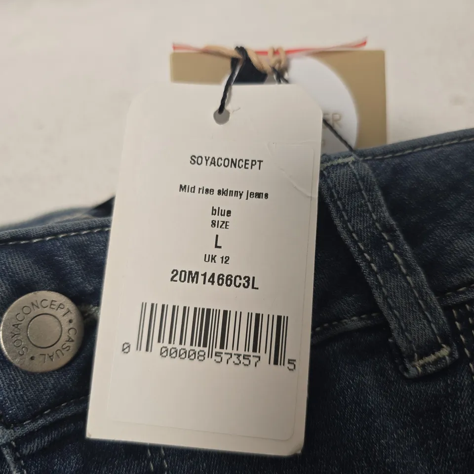 SOYACONCEPT MID-RISE SKINNY JEANS – BLUE, UK 12 (L)