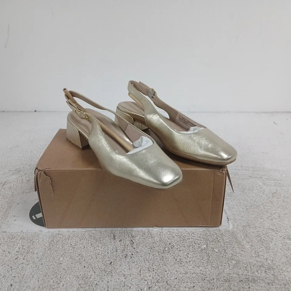 VIONIC RENATA REYES GOLD SLINGBACK HEELS – SIZE 5 (PAIR)