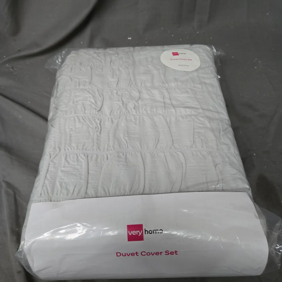 VERY HOME SEERSUCKER COTTON 180 THREAD COUNT DUVET COVER SET RRP £35