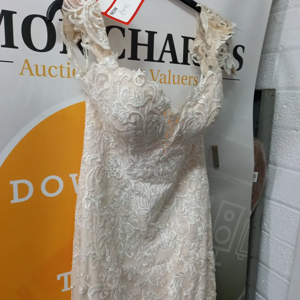 STELLA YORK EMBELLISHED IVORY WEDDING DRESS - UK 12