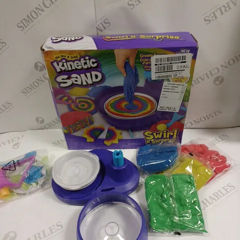 BOXED SWIRL N SURPRISE 4 COLOURS KINETIC SAND