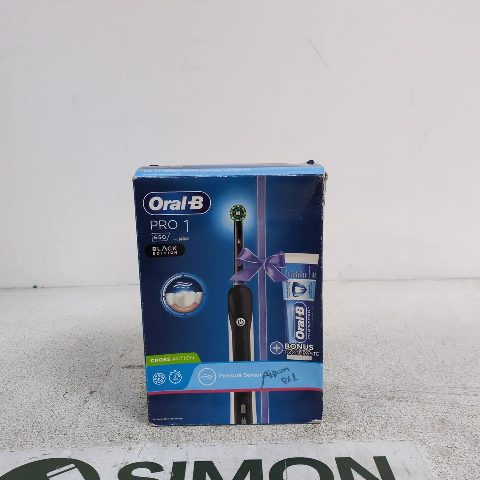 ORAL-B PRO 1 650 BLACK EDITION ELECTRIC TOOTHBRUSH – BOXED