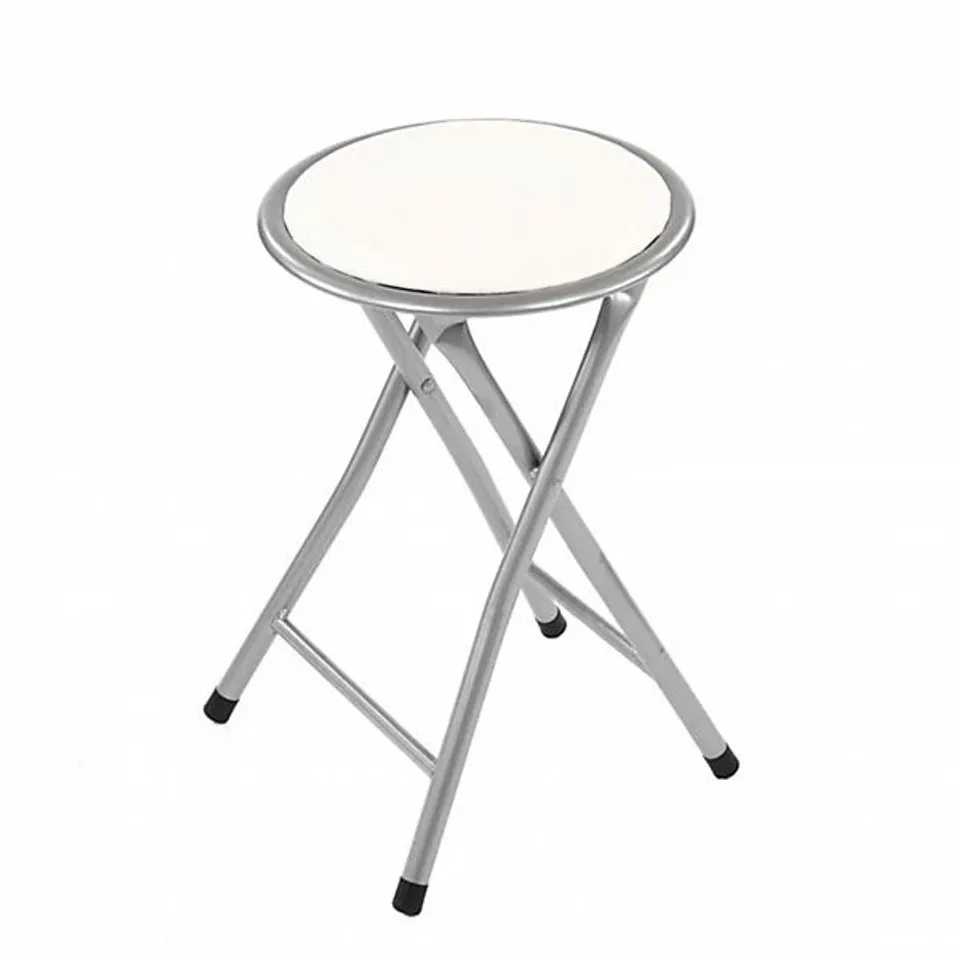 OYPLA WHITE PADDED FOLDING BREAKFAST KITCHEN BAR STOOL SEAT