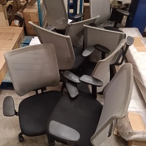 APPROXIMATELY SET OF 8 ASSORTED OFFICE CHAIRS