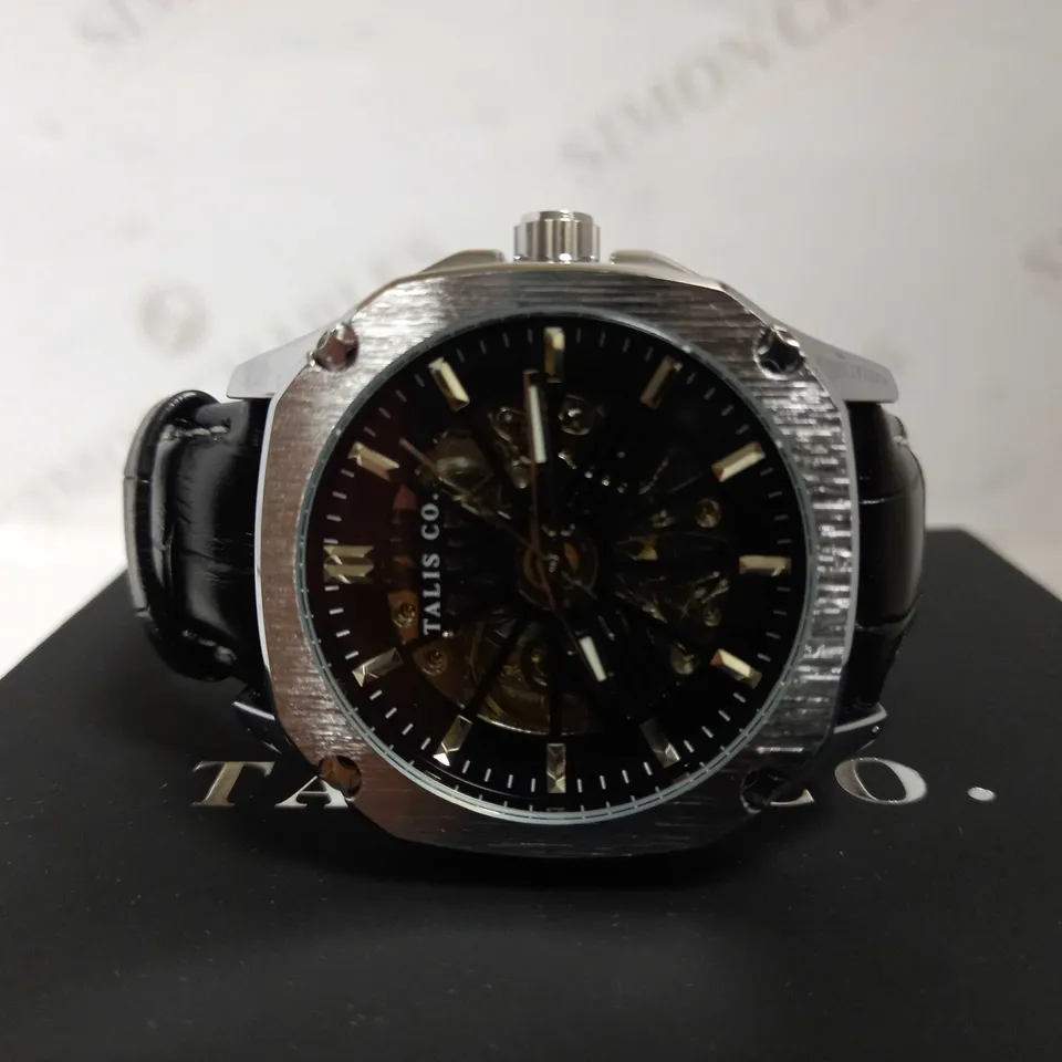 TALIS CO SKELETON DIAL LEATHER STRAP WRISTWATCH RRP £575