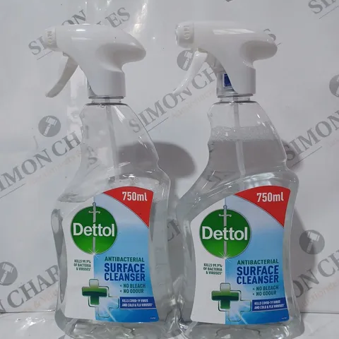 SET OF 2 DETTOL 750ML ANTIBACTERIAL SURFACE CLEANER BOTTLES