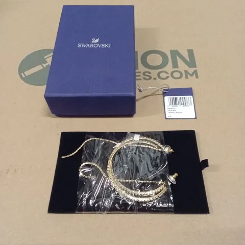 BOXED SWAROVSKI FIT CREOLES EARRINGS, GOLD PLATED - 5504573