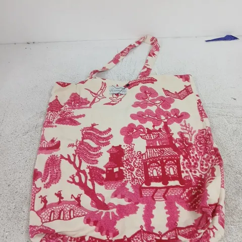 ONE HUNDRED STARS TOTE BAG – CREAM WITH PINK PRINT