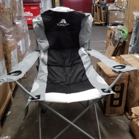 BOXEDCSET OF 2 VOYAGER FOLDING CAMPING CHAIRS - GREY