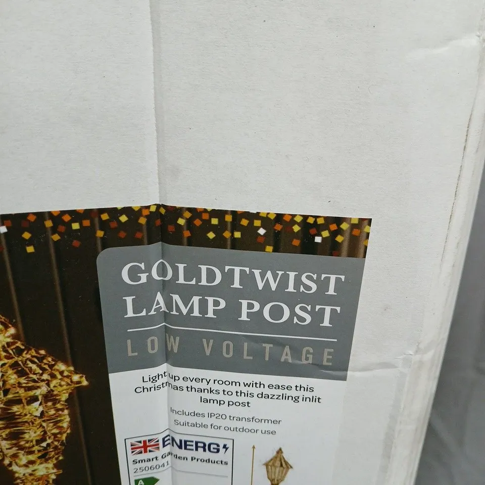 GOLDTWIST LAMP POST – LOW VOLTAGE OUTDOOR GARDEN LIGHT, IP20 TRANSFORMER INCLUDED 90 CM