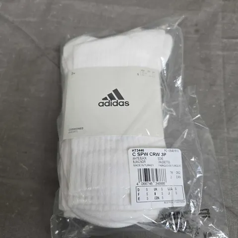 ADIDAS CREW SOCKS - X3 - SIZE SMALL