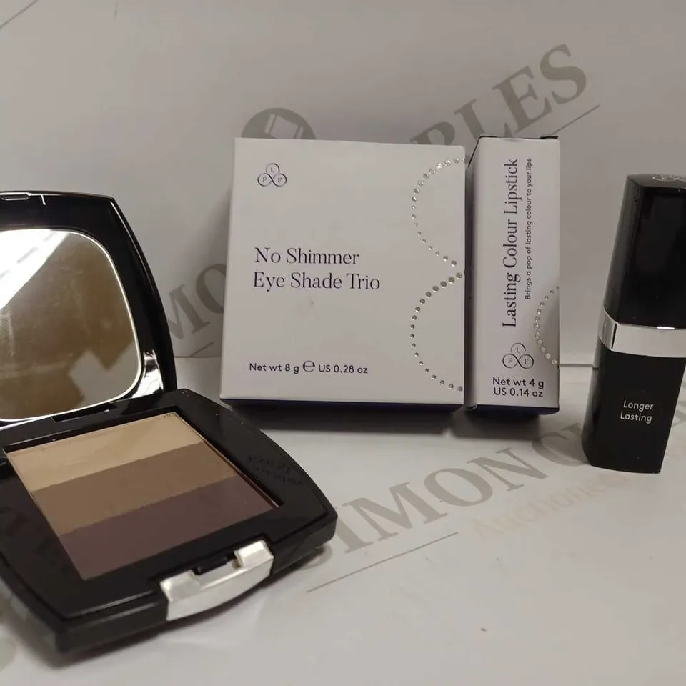 2 LOOKFABULOUSFOREVER ITEMS TO INCLUDE LONG LASTING LIPSTICK AND NO SHIMMER EYE SHADE TRIO