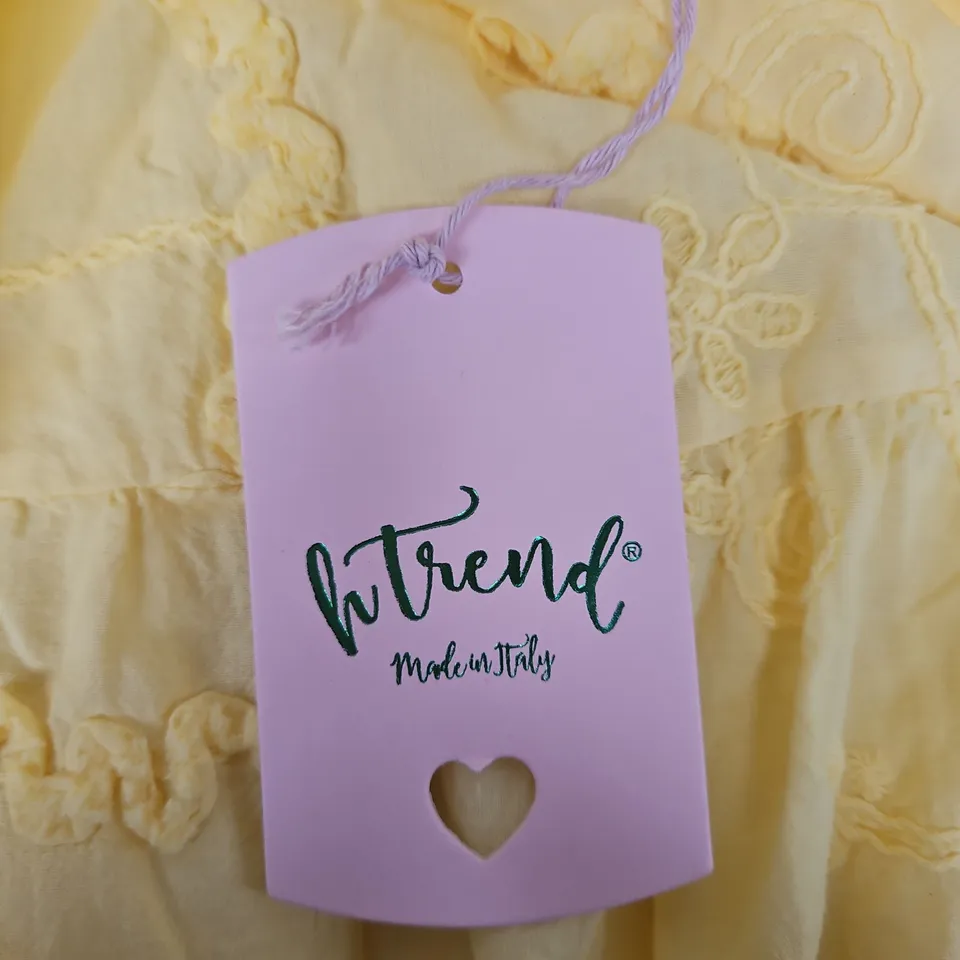 H TREND YELLOW EMBROIDERED DRESS – SIZE UNSPECIFIED 