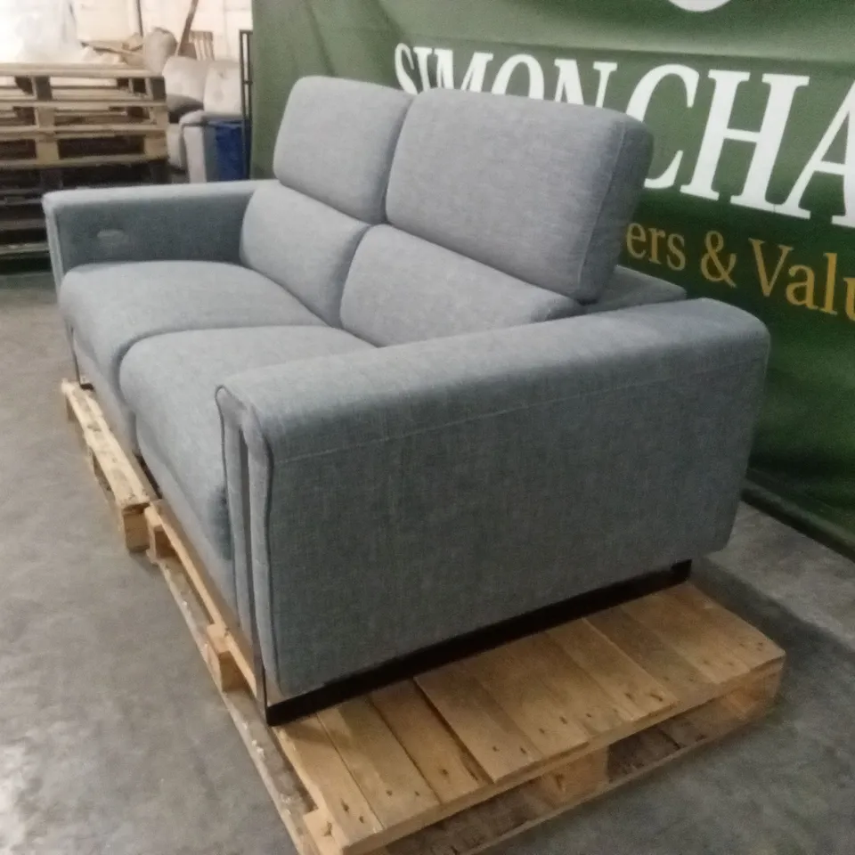 QUALITY DESIGNER ITALIAN MADE ASHLEY 3 SEATER ELECTRIC RECLINER FABRIC SOFA - GREY