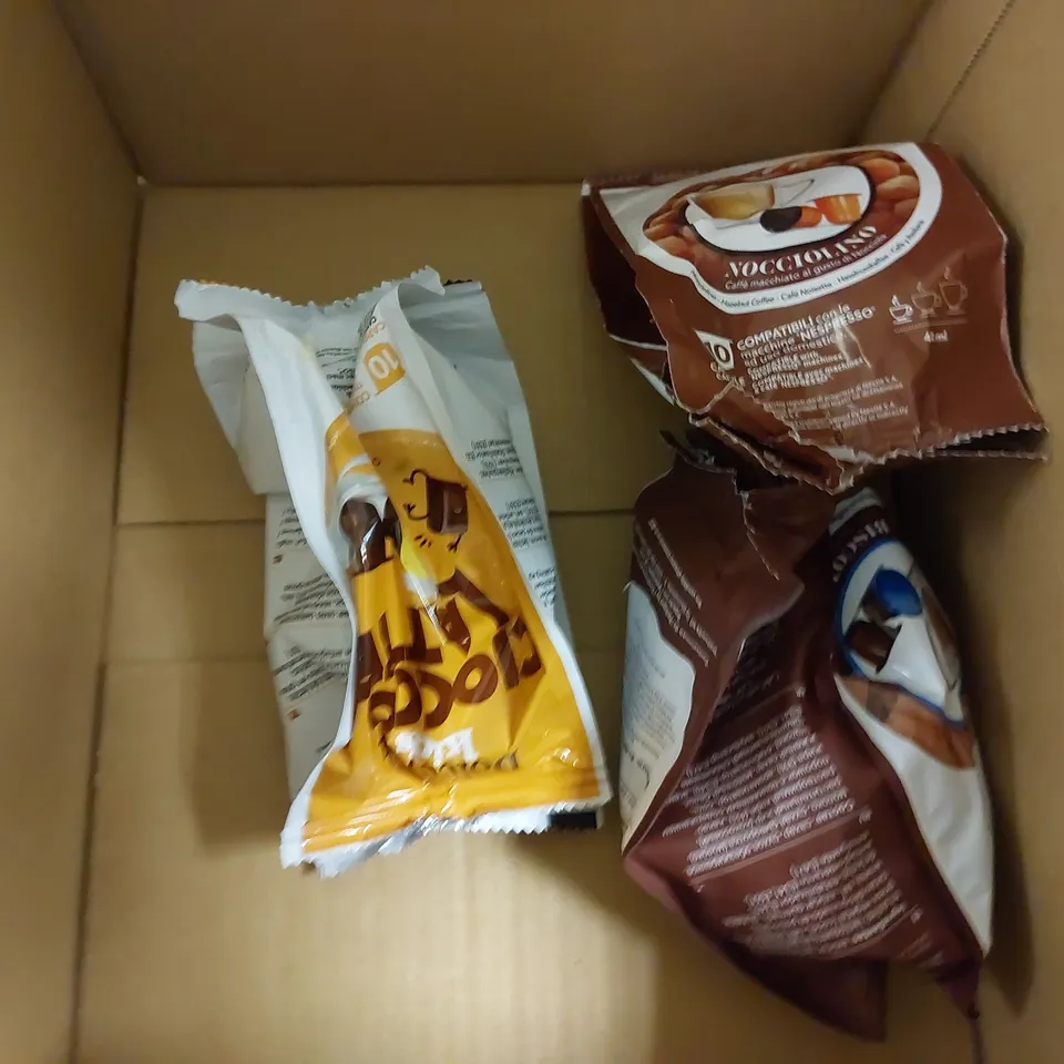 BOX OF APPROX 6 ITEMS TO INCLUDE NESCAFE COFFEE PODS, STARBUCKS PODS AND FOODNESS GUISENG COFFEE