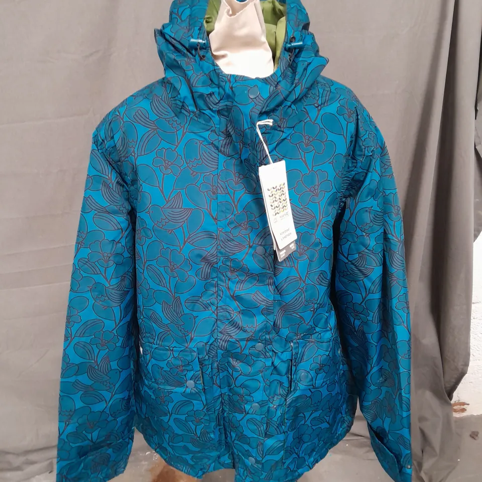 REGATTA GREAT OUTDOORS ISOTEX 10000 ORLA MID LENGTH WATERPROOF JACKET IN BIRDY BLUE SIZE 18