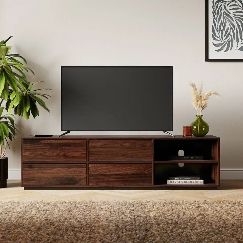 BOXED WALTER EXTRA WIDE TV UNIT FOR TVS UP TO 65" - WALNUT (1 BOX)