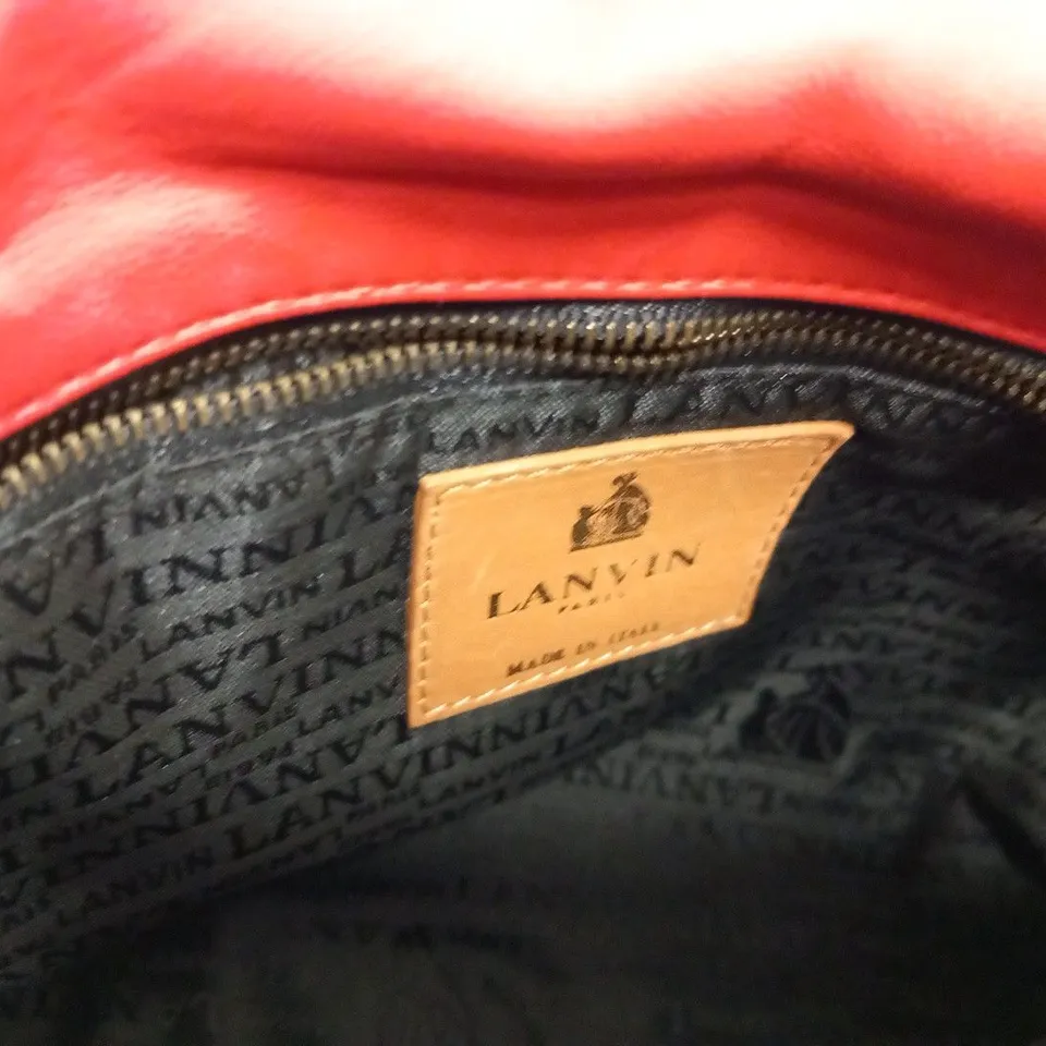 LANVIN PARIS BAG HAPPY MEDIUM PATCHWORK VERMILLION 